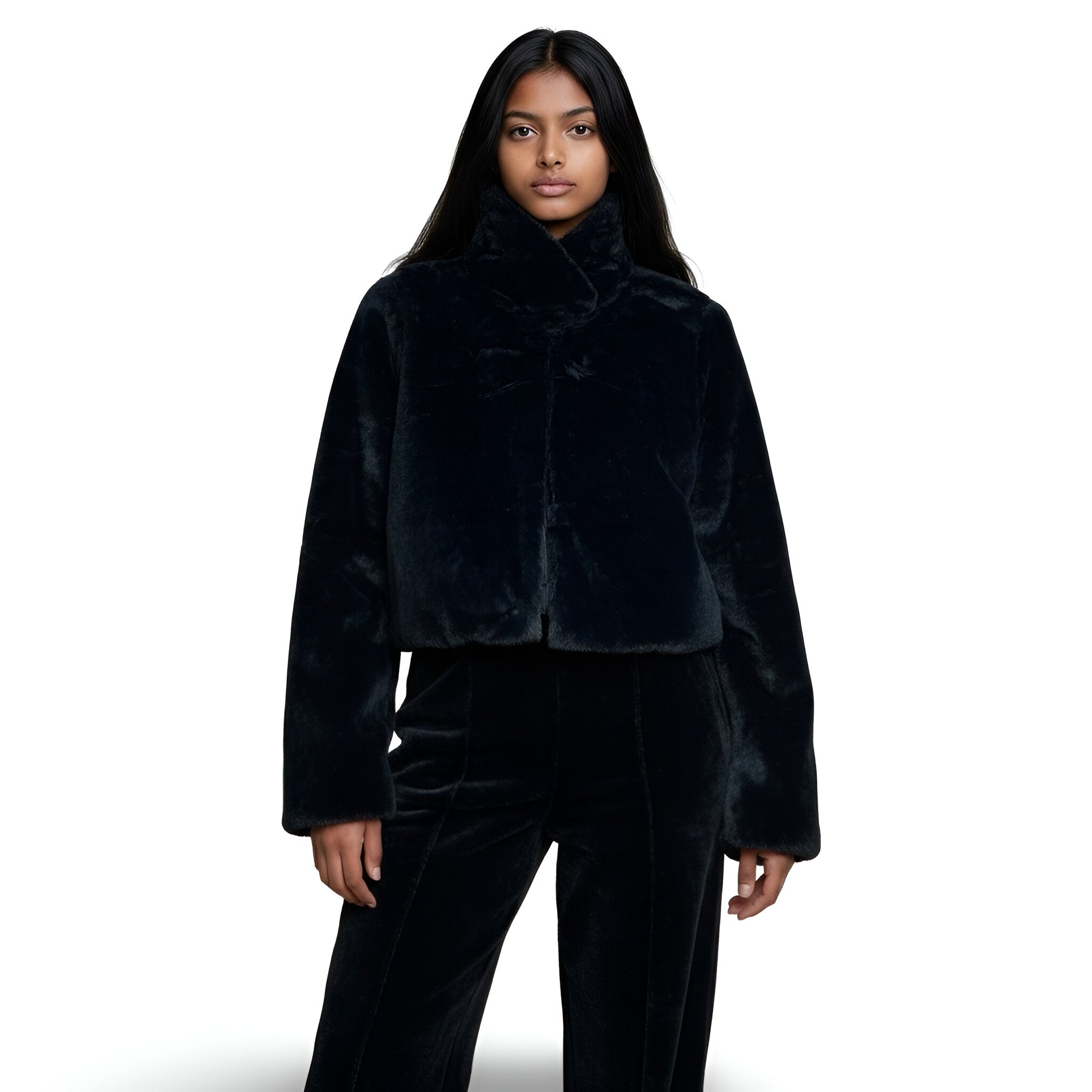 Black Velvet Cropped Jacket