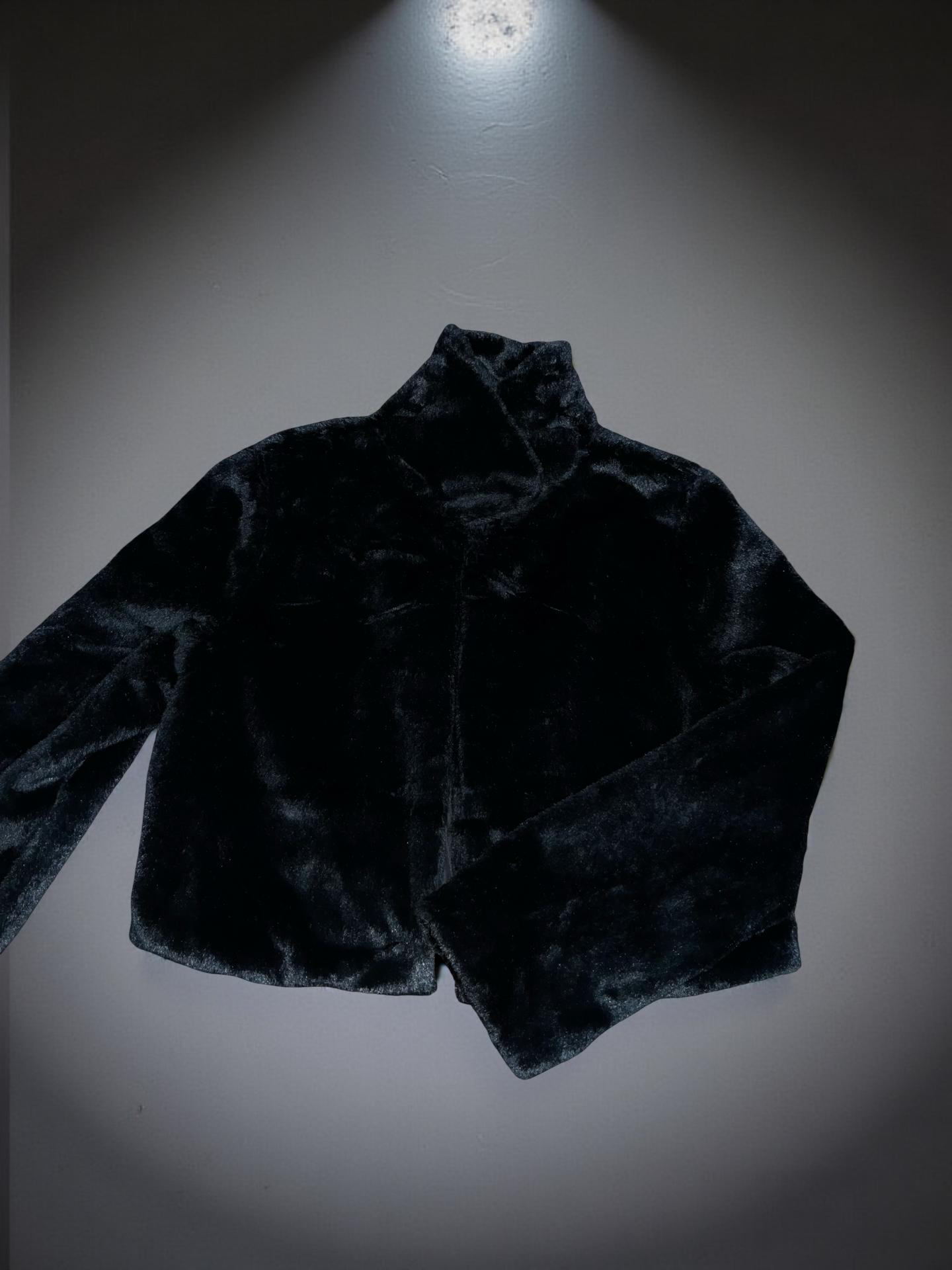 Black Velvet Cropped Jacket